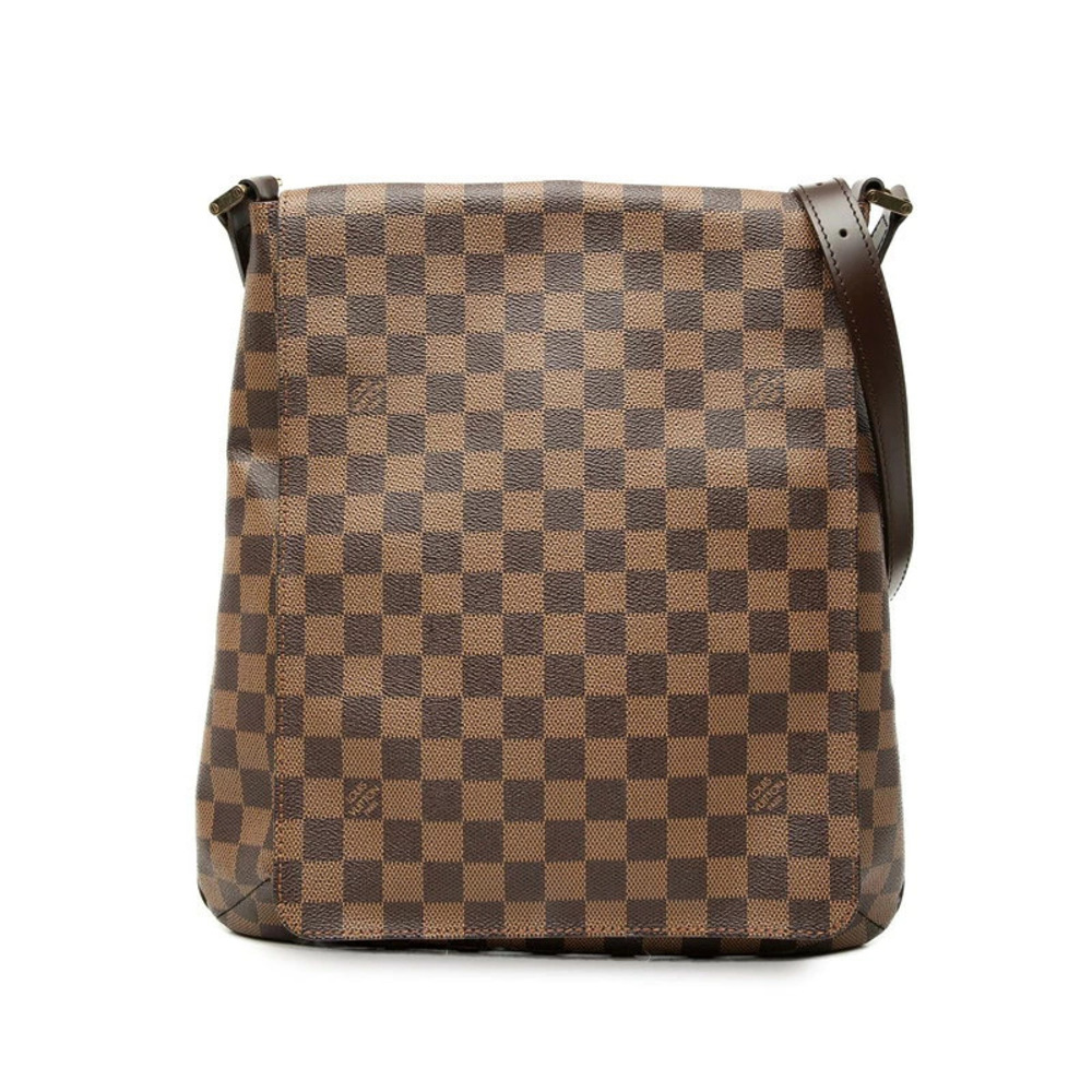 Louis Vuitton Damier Musette Crossbody Bag Brown Leather